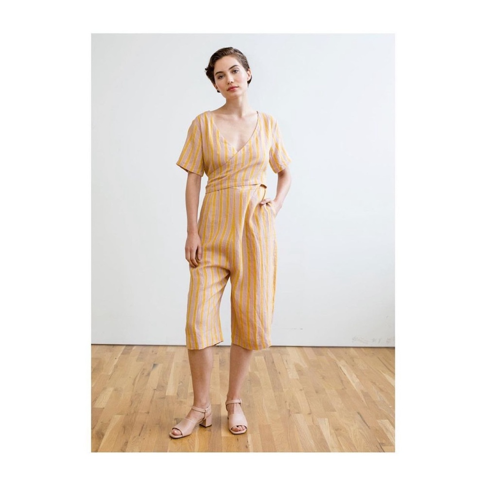 Rujuta Sheth Spring Tie Jumper, Between Lengths, 100% Linen, Size Small, TLC